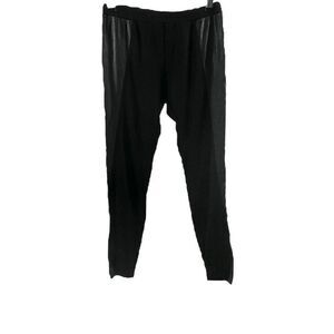 C & C California Black Faux Leather Side Blocks Leggings Size S